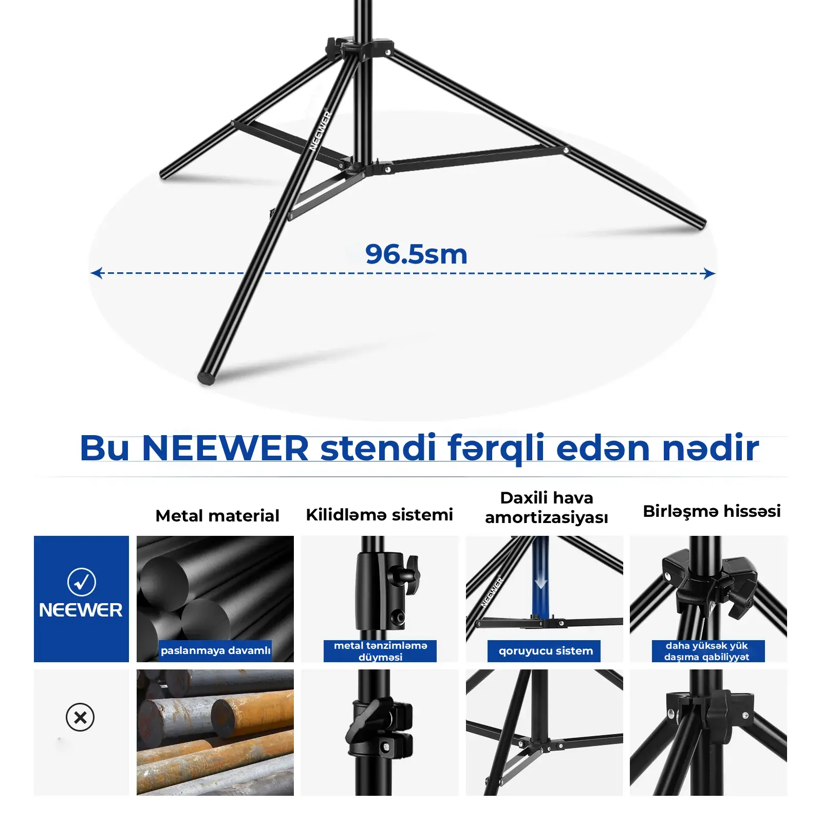 NEEWER ST-260AC  260 sm Amortizasiyalı İşıq Dayağı