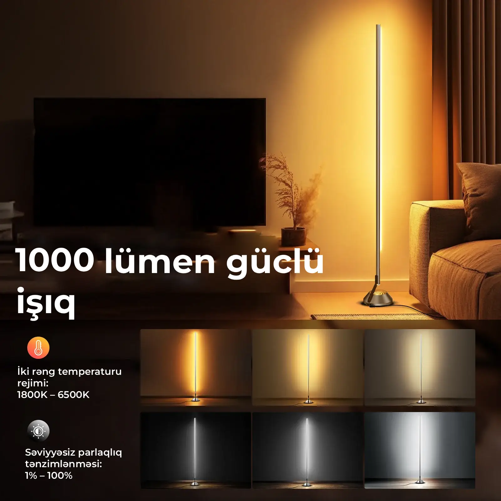 NEEWER NF04 RGBW Ağıllı Döşəmə Lampası (1000 lm)