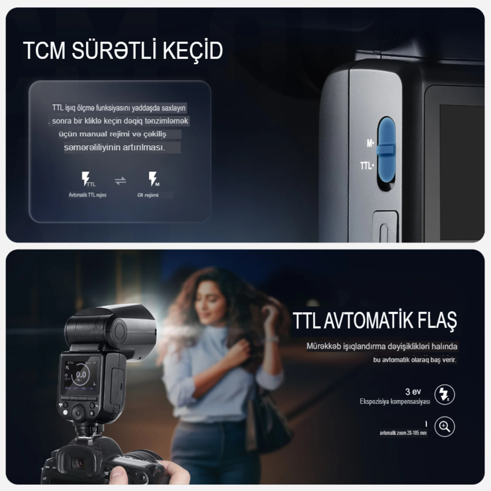 NEEWER Z2 Pro 2.4G TTL Canon üçün Fləş