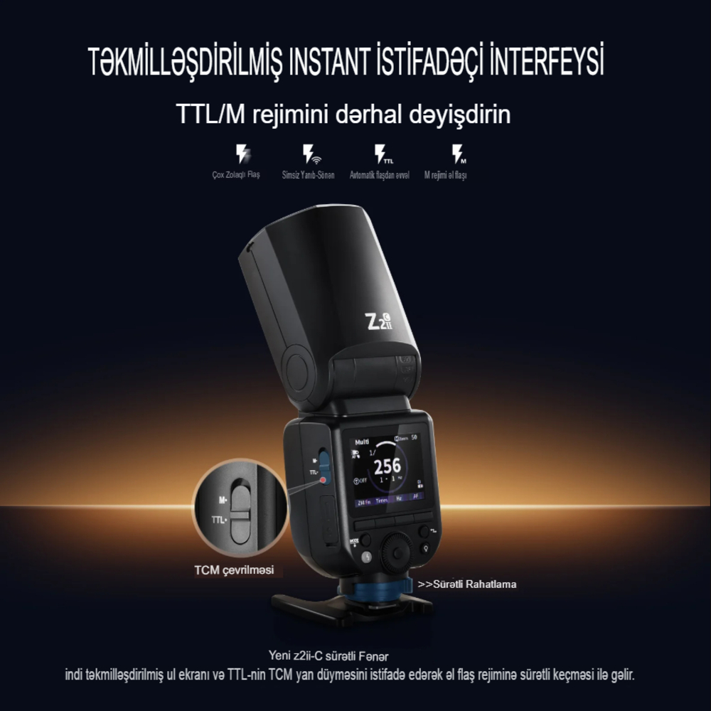 NEEWER Z2 Pro 2.4G TTL Canon üçün Fləş