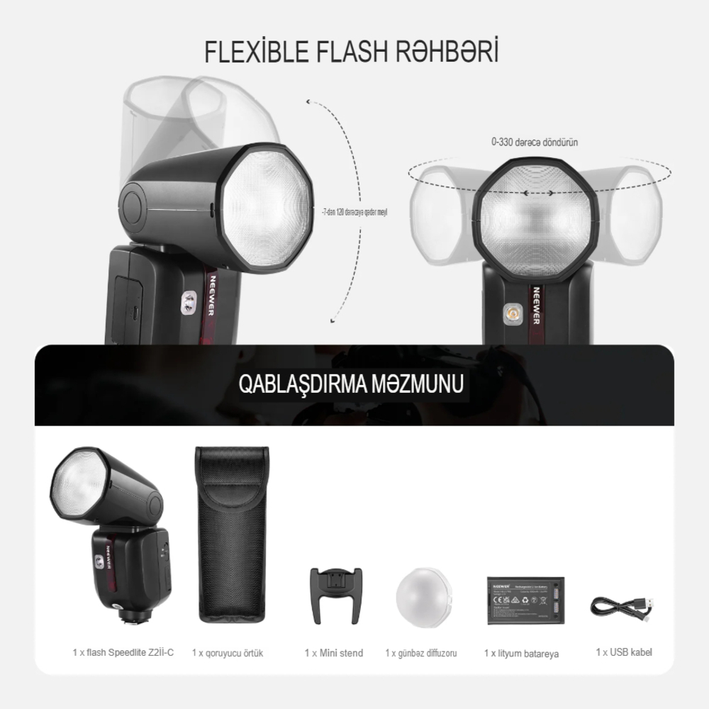 NEEWER Z2 Pro 2.4G TTL Canon üçün Fləş