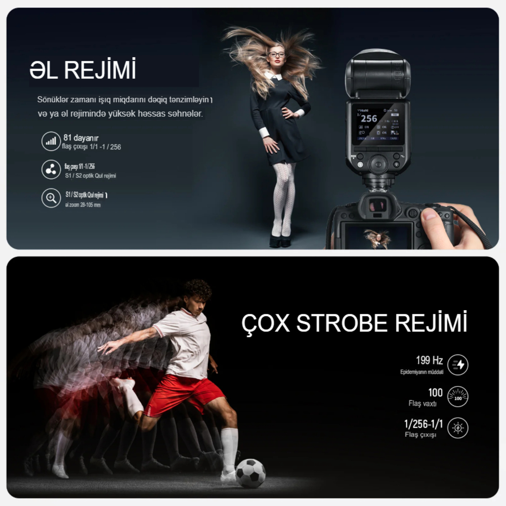 NEEWER Z2 Pro 2.4G TTL Canon üçün Fləş