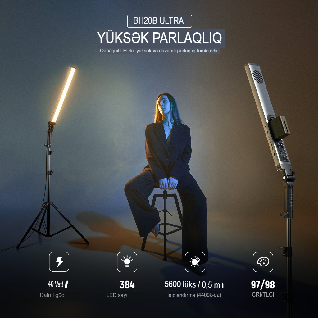 NEEWER BH20B Ultra 40W LED Çubuq İşıq
