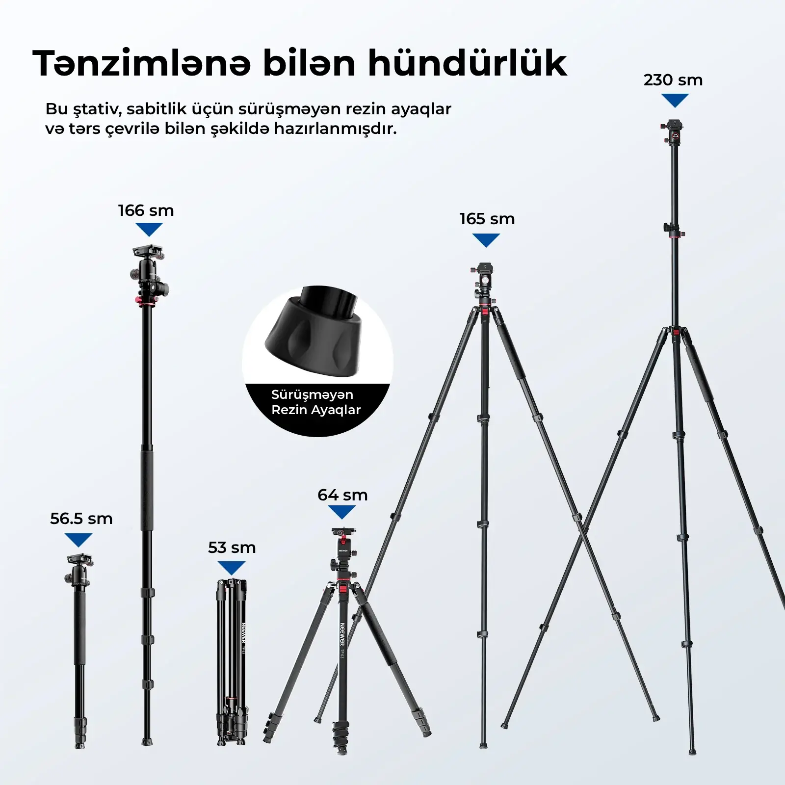 NEEWER TP64 Üfüqi Tripod Monopod