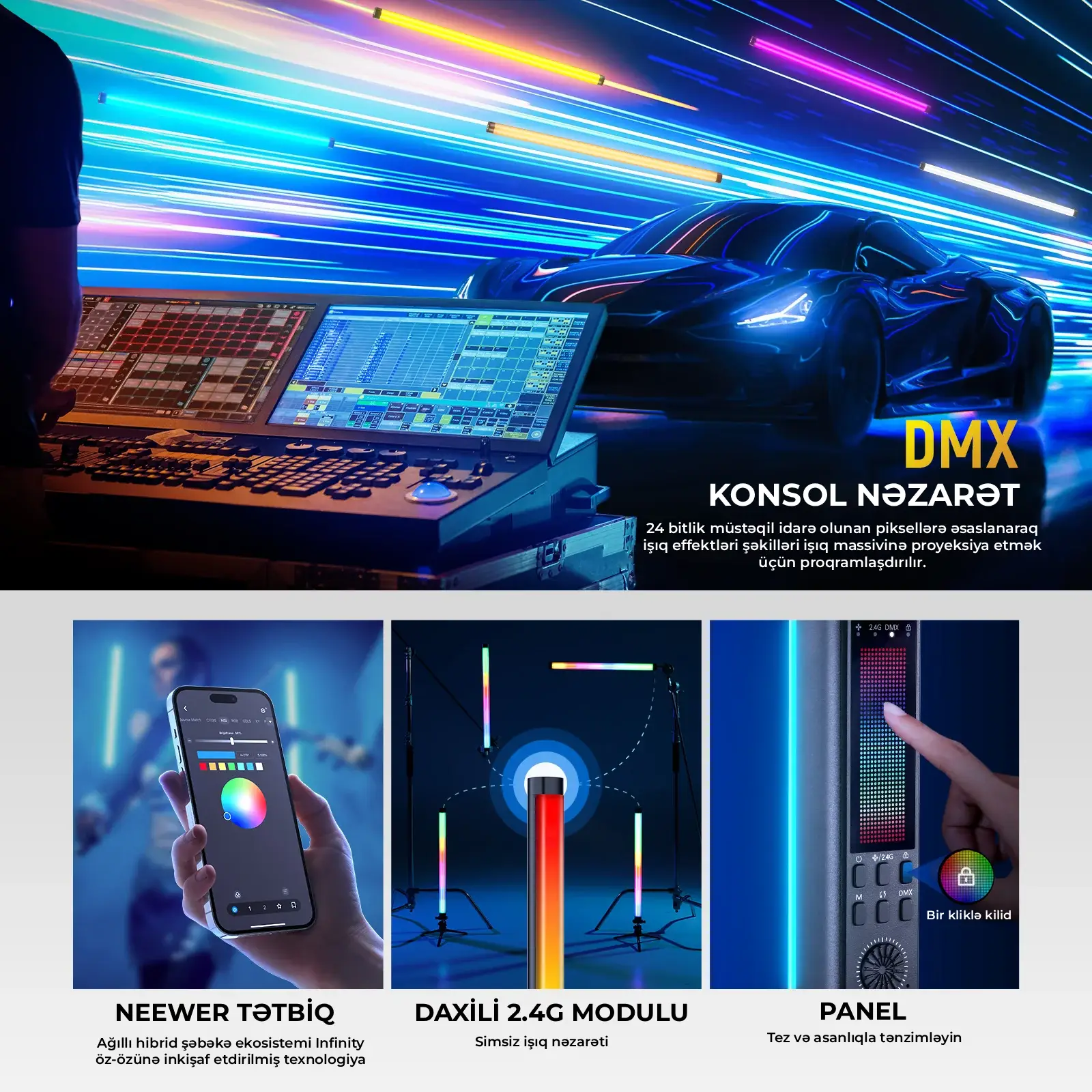 NEEWER TL90C 30W RGB Boru İşıq