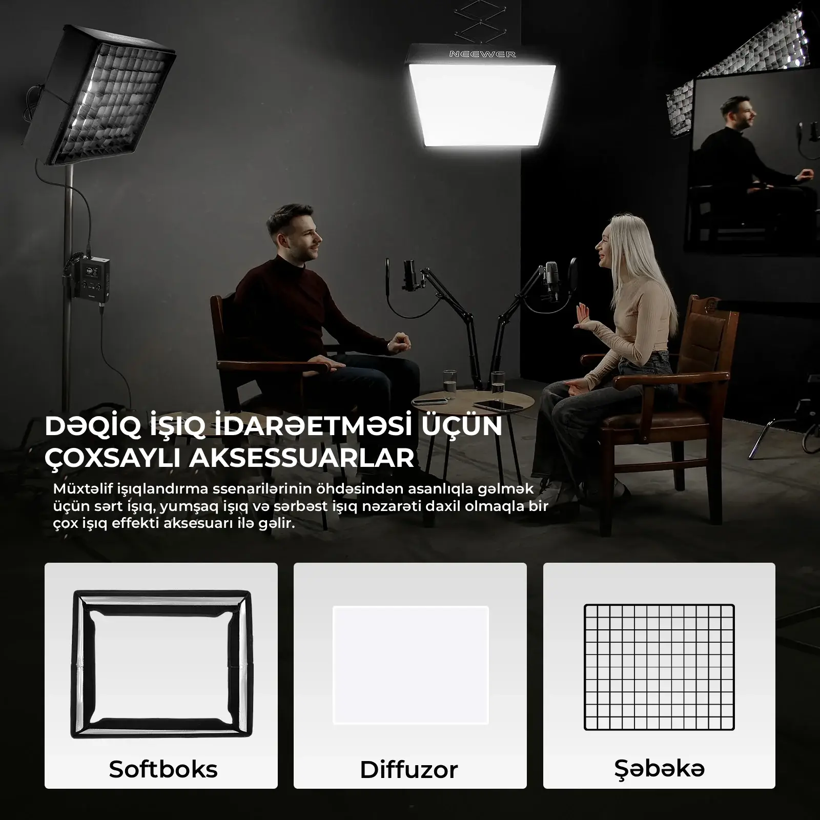 Neewer FL100C 115W DMX Idarəetməli Rgb Video İşıq Dəsti