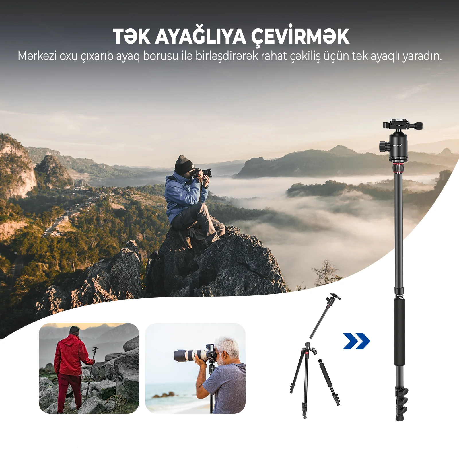 NEEWER 77 Alminium Kamera Monopod Tripod