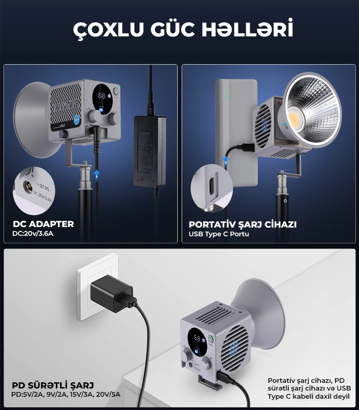NEEWER HS60B 60W İkirəngli Mini COB LED Video İşıq