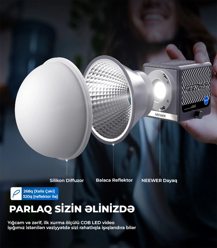 NEEWER HS60B 60W İkirəngli Mini COB LED Video İşıq