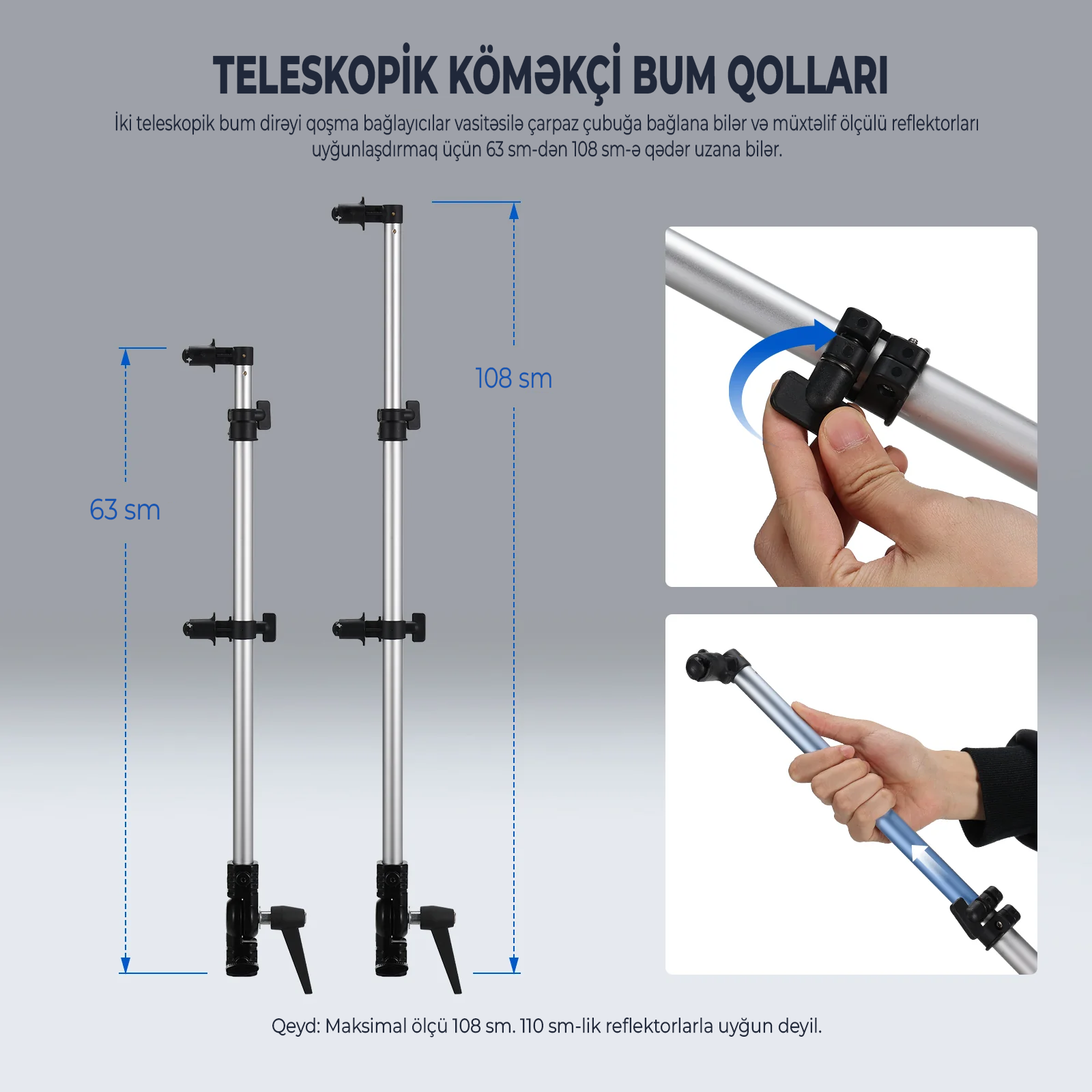 NEEWER ST-RF3 Üçlü Reflektor Tutacağı