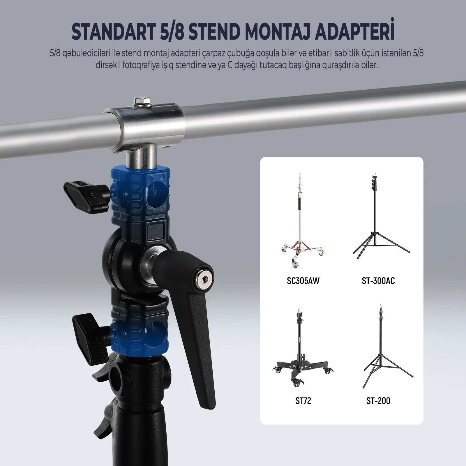 NEEWER ST-RF3 Üçlü Reflektor Tutacağı