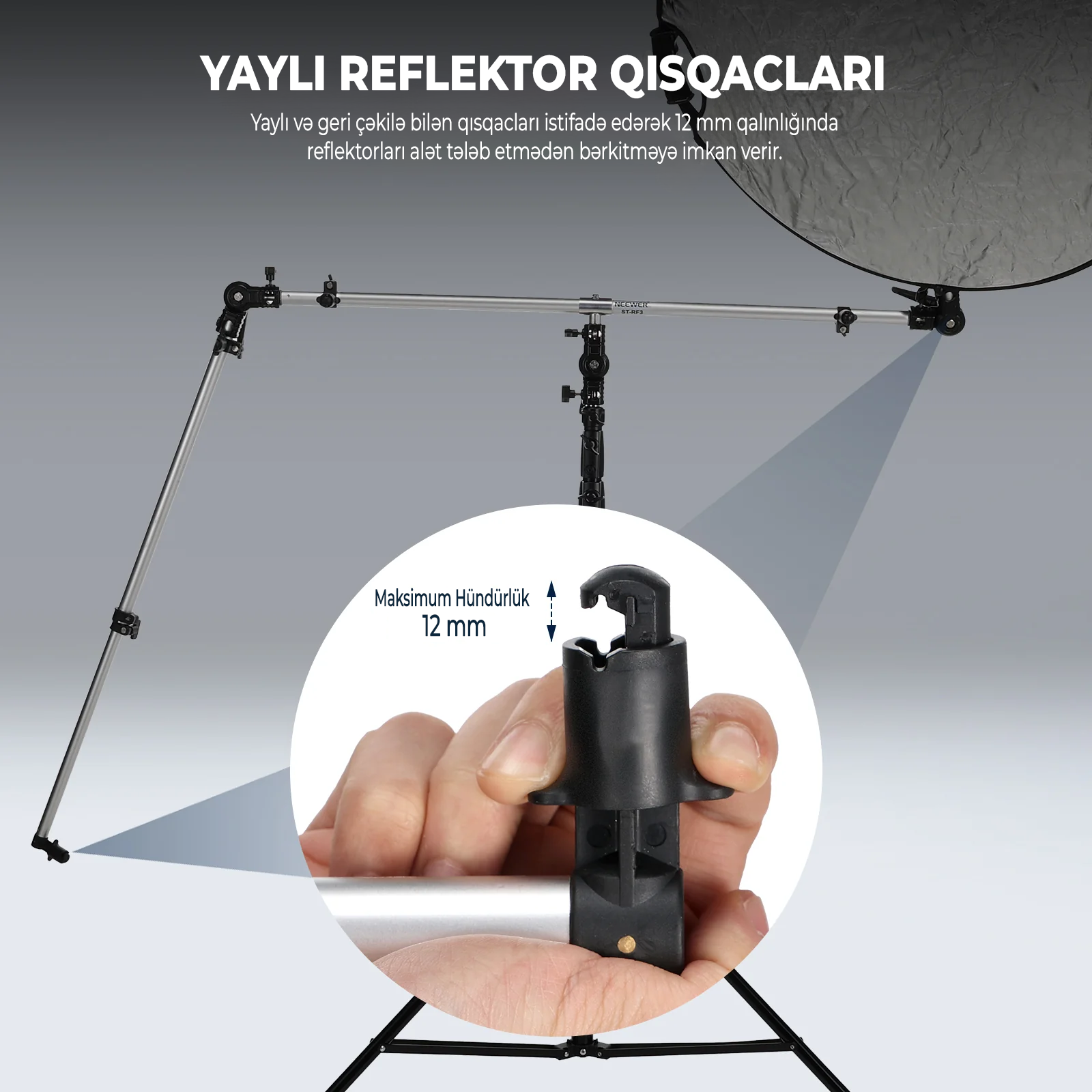 NEEWER ST-RF3 Üçlü Reflektor Tutacağı