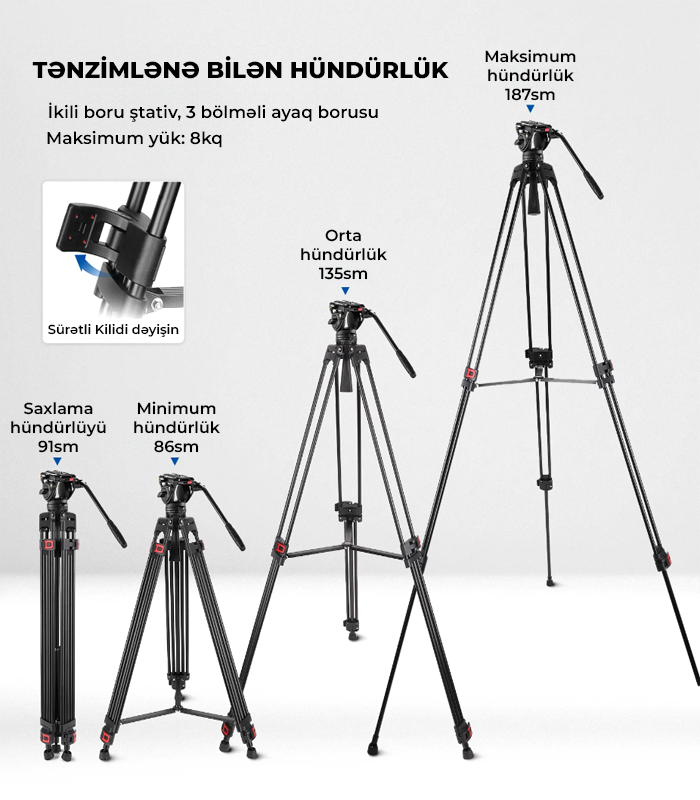 NEEWER TP74 Pro Video Tripod