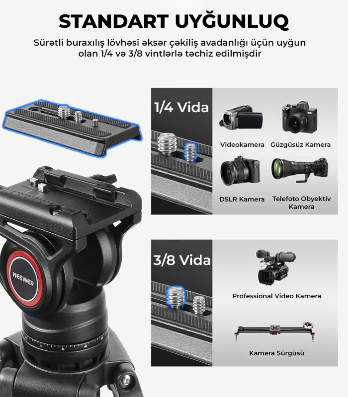 NEEWER TP74 Pro Video Tripod