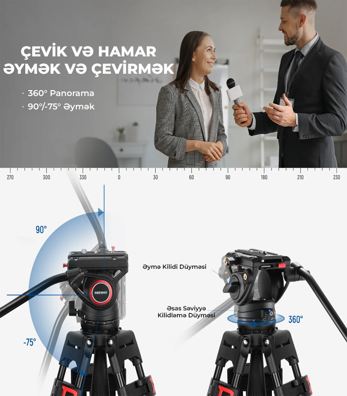 NEEWER TP74 Pro Video Tripod