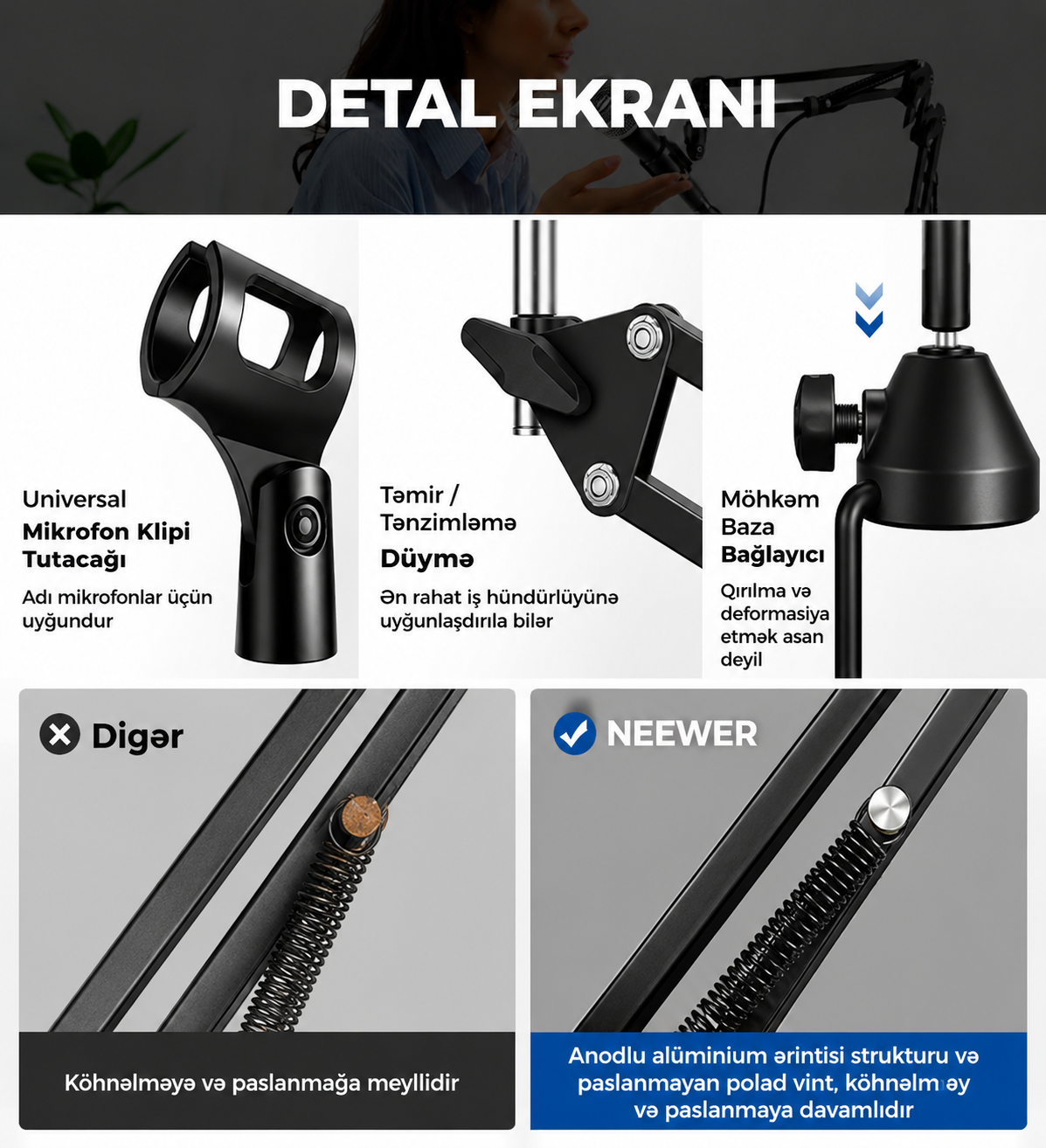 NEEWER NW-35A Mikrafon Dayaq