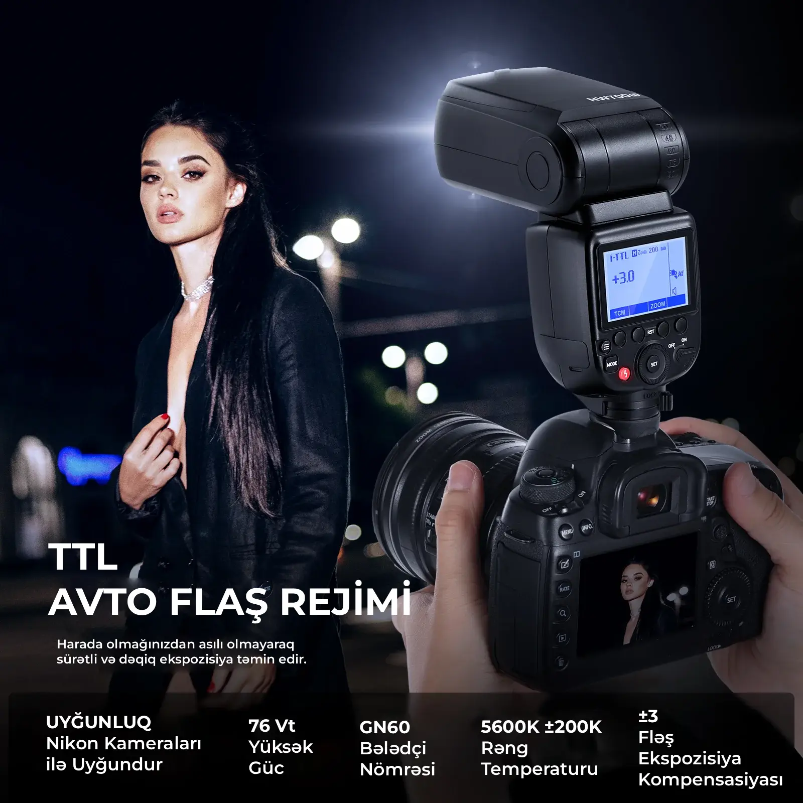 Neewer NW700 TTL Flaş Speedlite Nikon