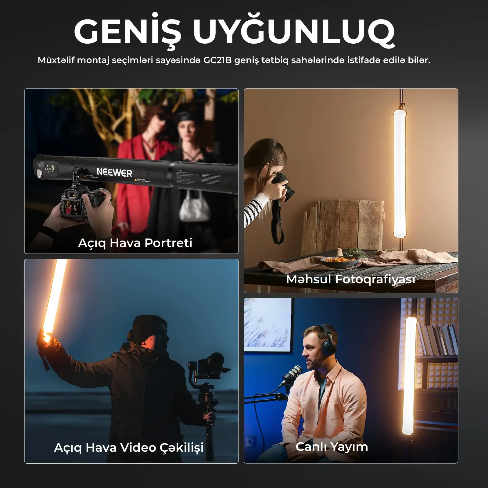 Neewer GC21B 21W Şişmə Softboks LED (Dolğu İşığı)