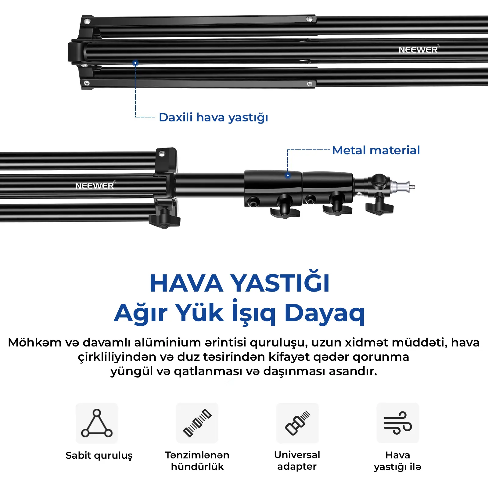 Neewer ST-280AC 280 sm Hava Amortizasiyalı Ağır Dayaq