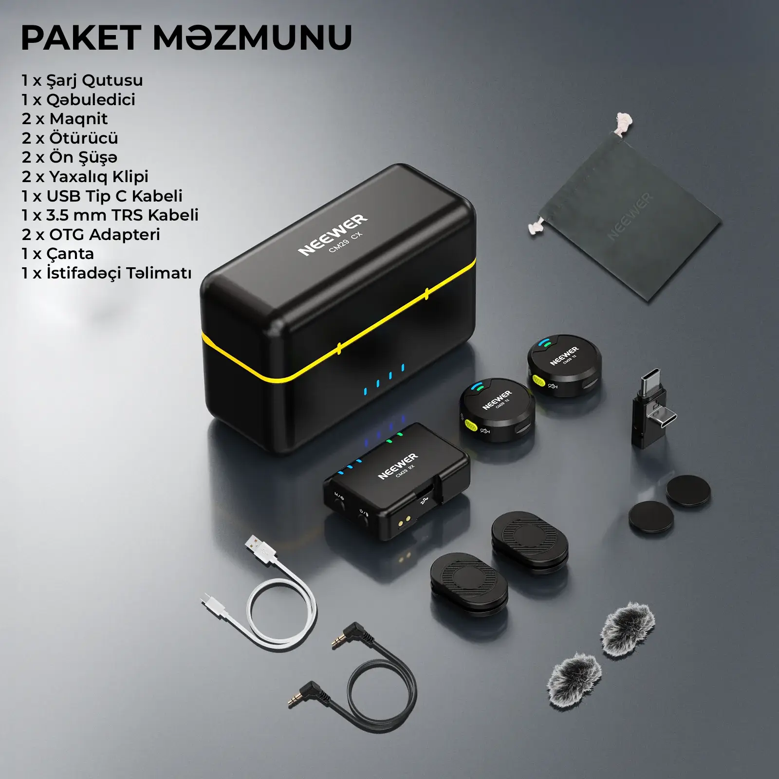 Neewer CM29 Simsiz Yaxa Mikrofonu