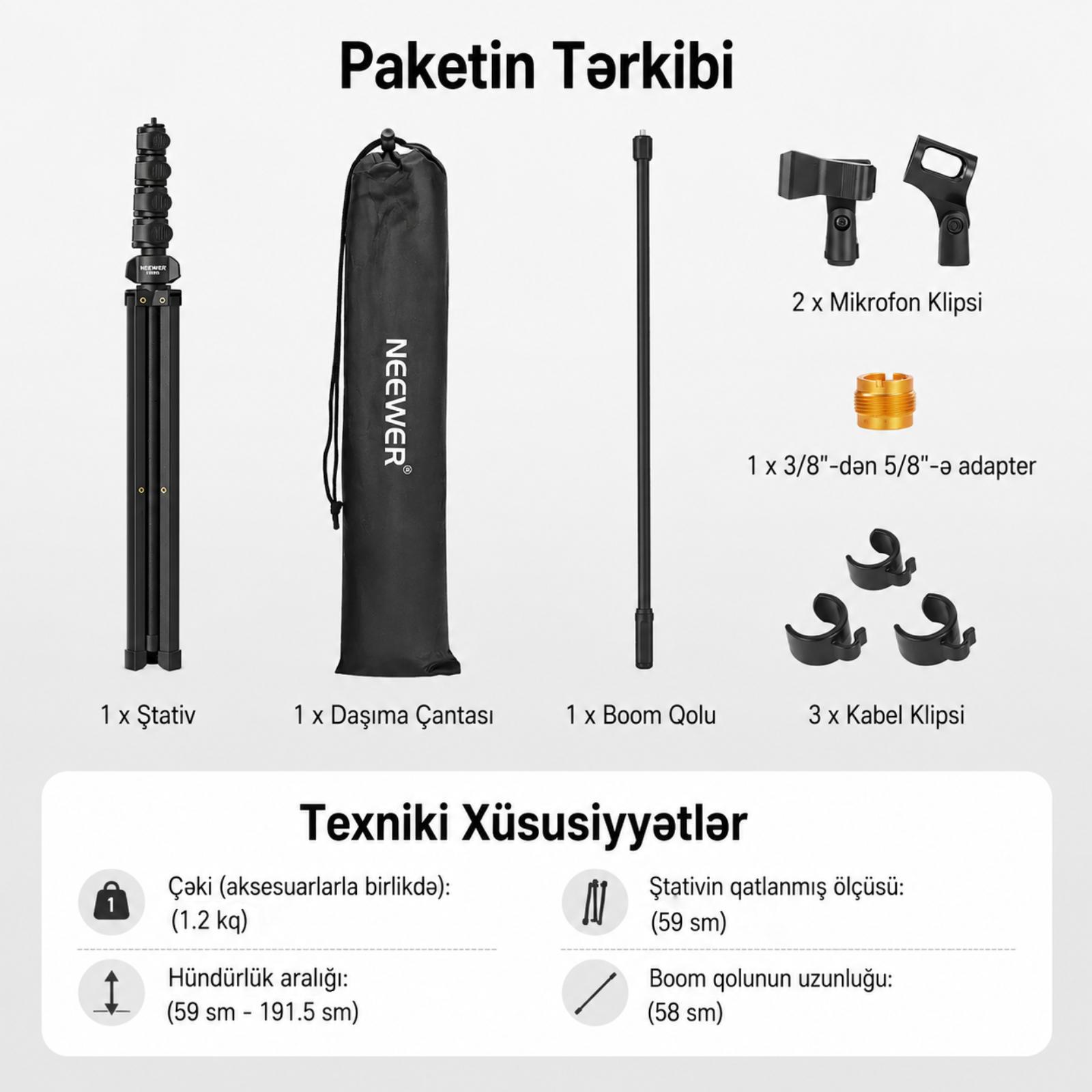 Neewer MS046 Döşəmə üçün Mikrofon Dayağı