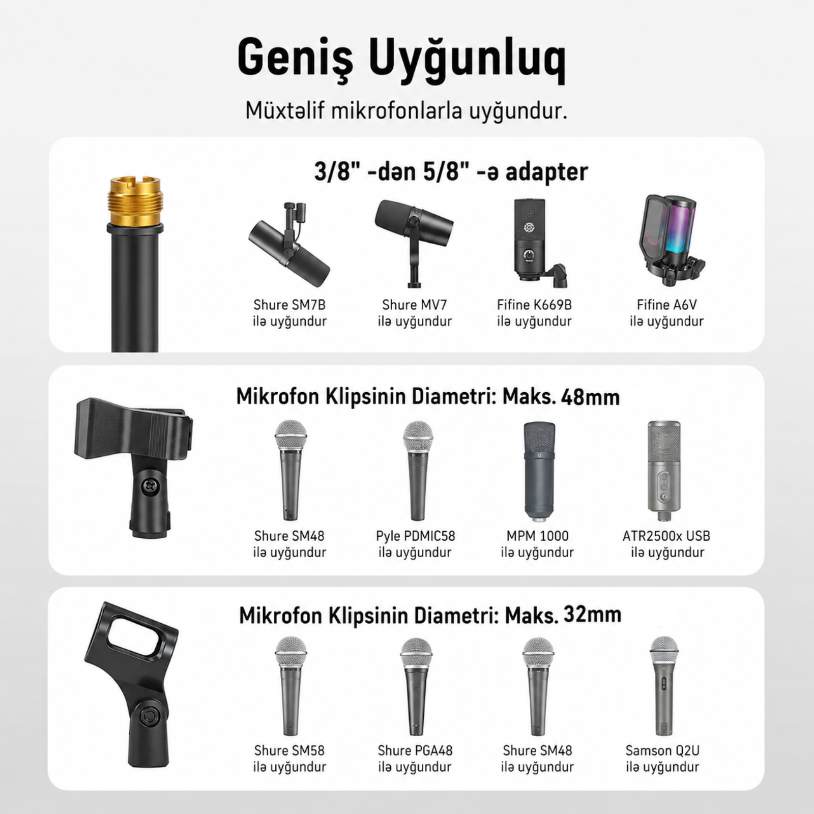 Neewer MS046 Döşəmə üçün Mikrofon Dayağı