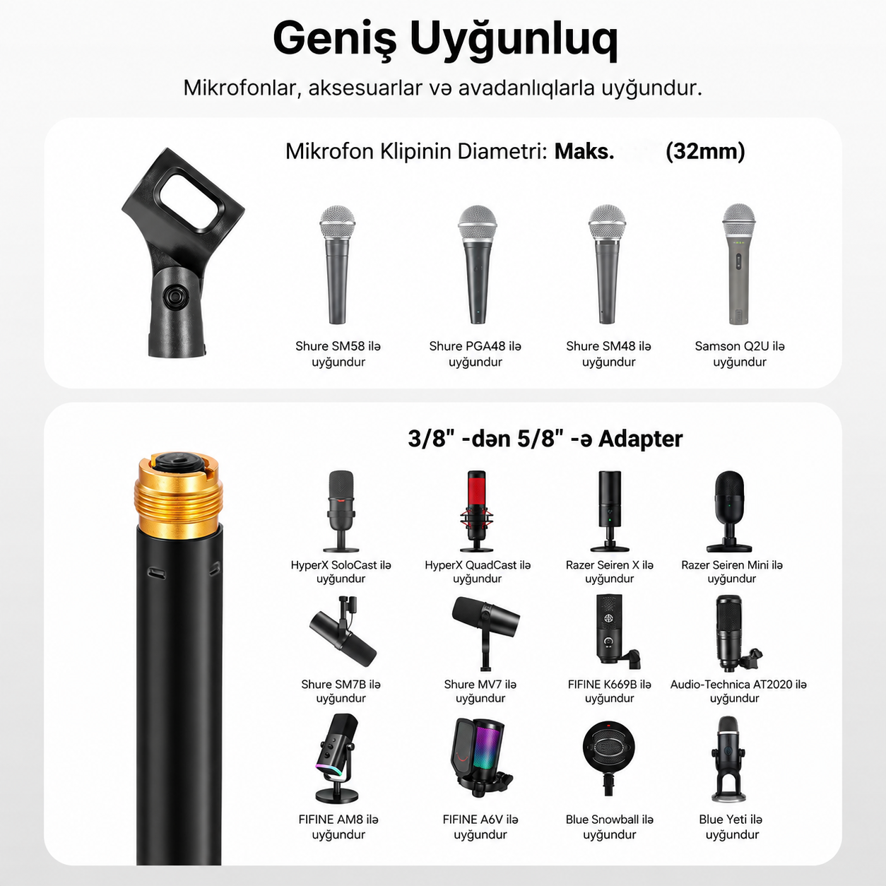 Neewer MS015 Stolüstü Mikrofon Dayağı