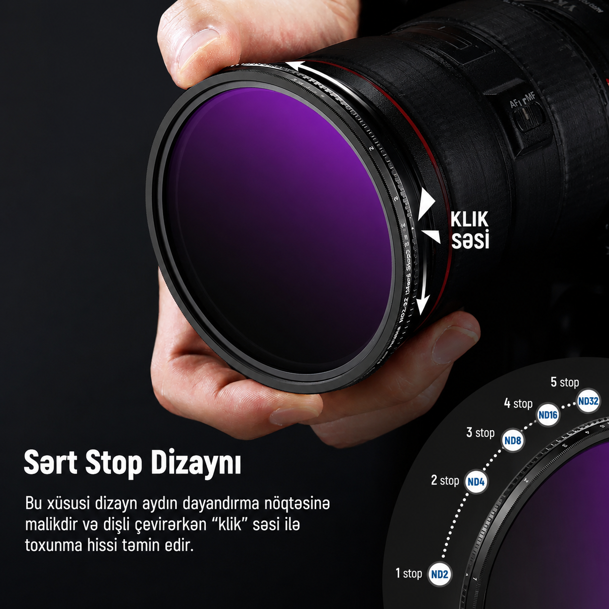 Neewer Əsl Rəng Dəyişən ND2-32 və Maqnit ND32 Filter Dəsti ilə CPL 67 mm