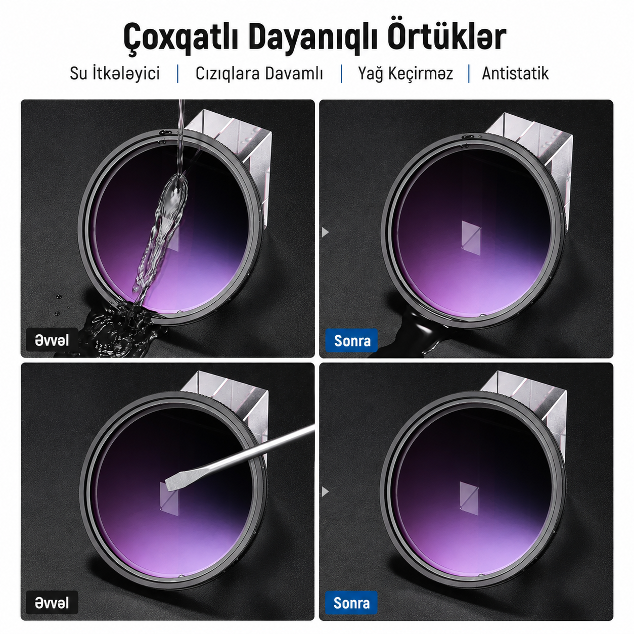 Neewer Əsl Rəng Dəyişən ND2-32 və Maqnit ND32 Filter Dəsti ilə CPL 67 mm