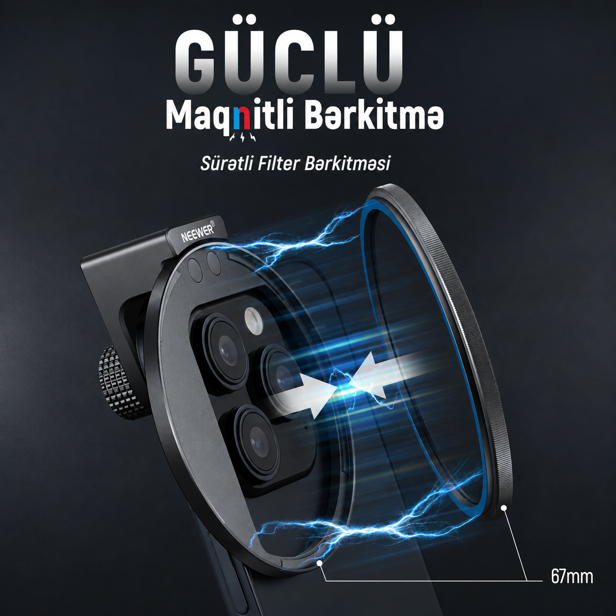 Neewer 67 mm Maqnitli CPL Telefon Filteri