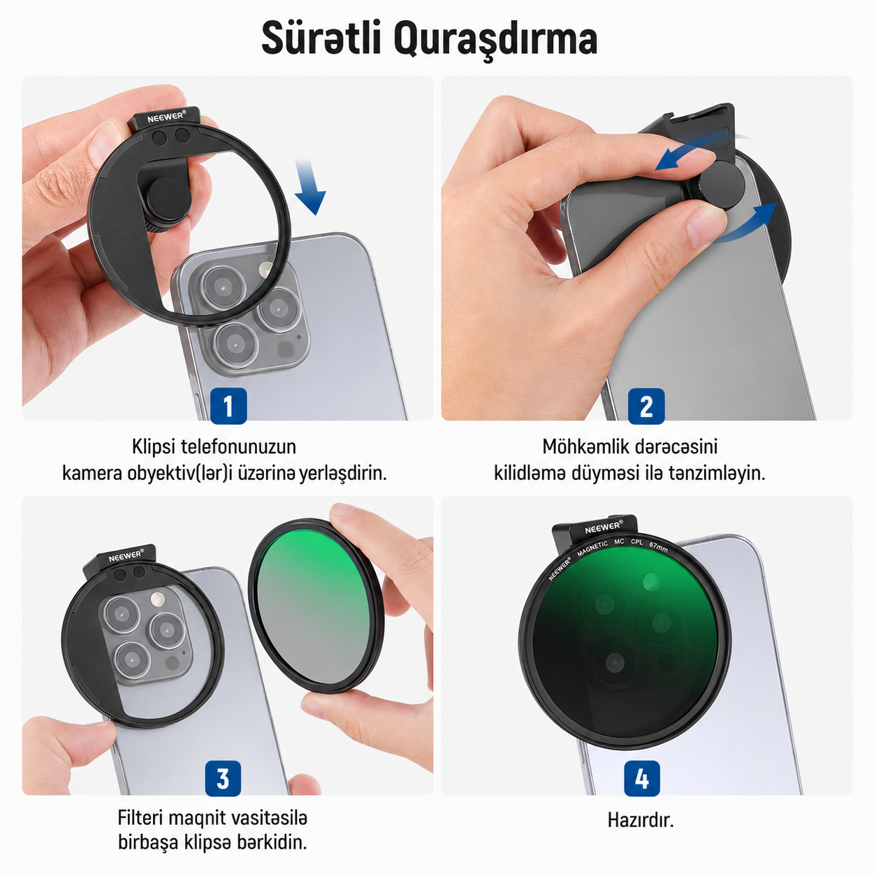 Neewer 67 mm Maqnitli CPL Telefon Filteri