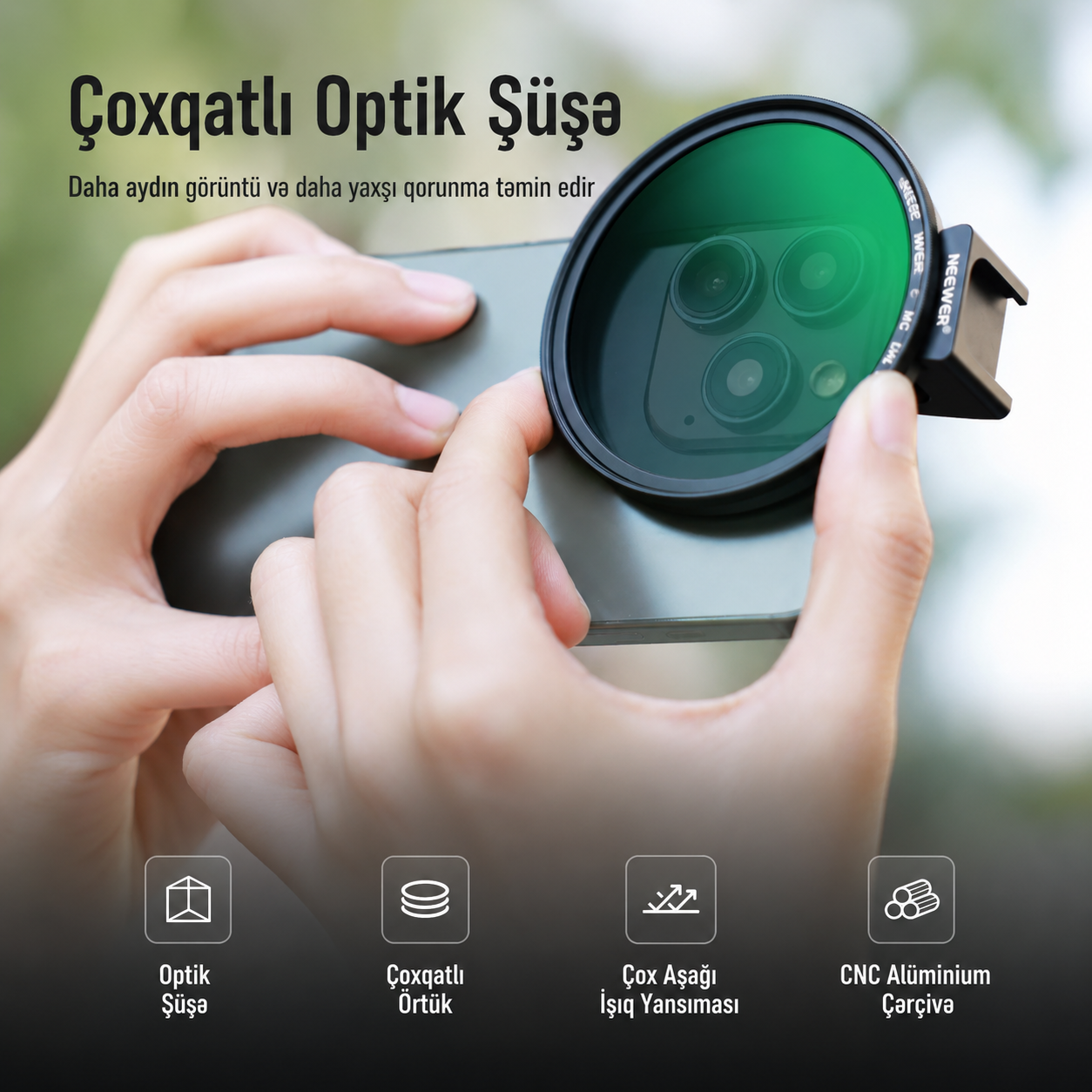Neewer 67 mm Maqnitli CPL Telefon Filteri