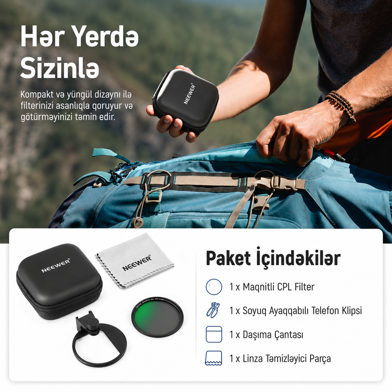 Neewer 67 mm Maqnitli CPL Telefon Filteri