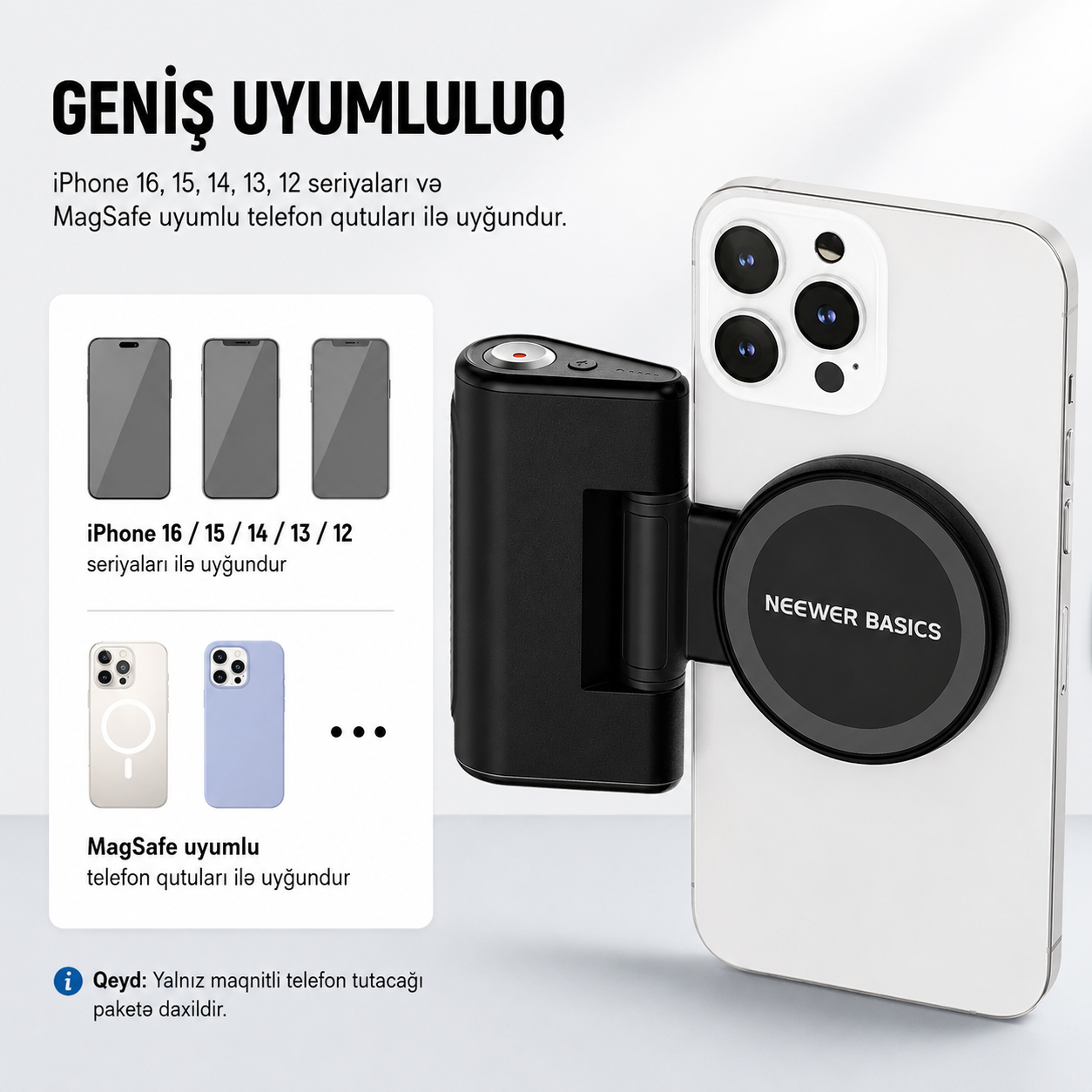 Neewer WS-25001 Maqnitli Telefon Kamera Tutacağı