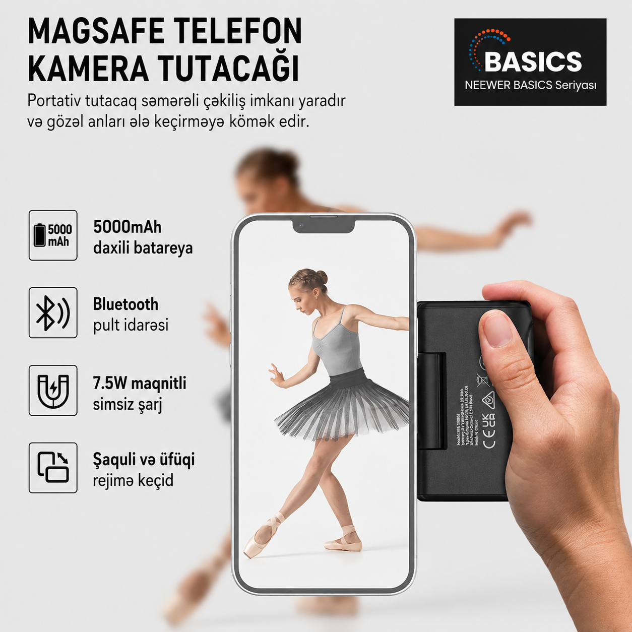 Neewer WS-25001 Maqnitli Telefon Kamera Tutacağı