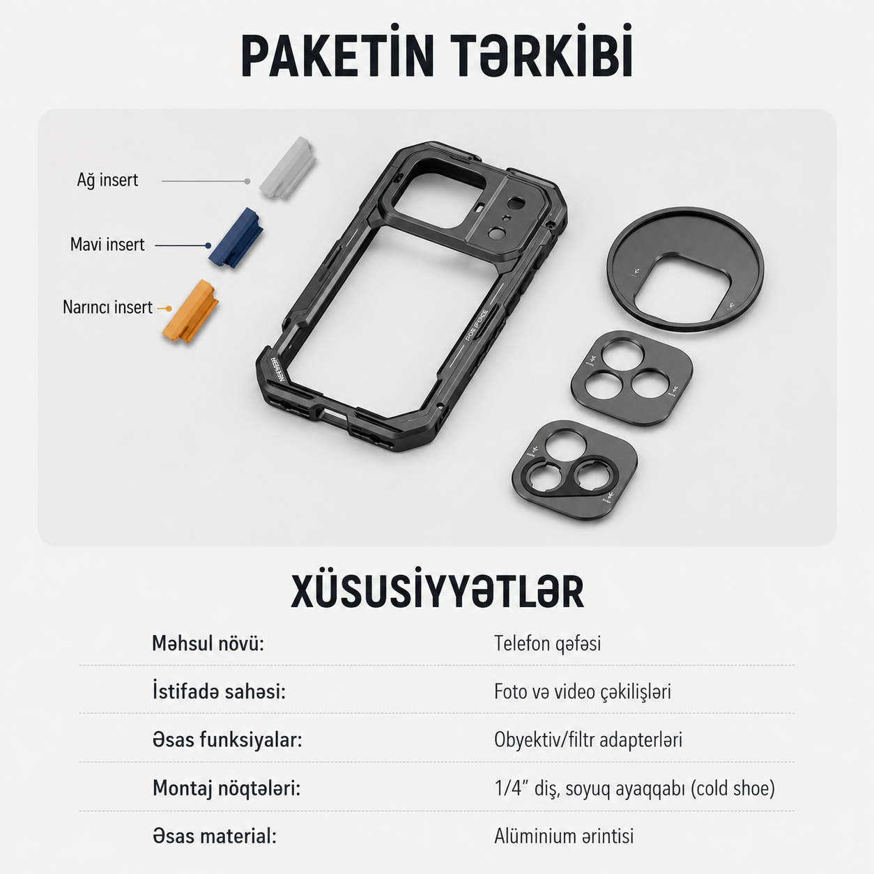 Neewer PA144 iPhone 17 Pro Max Telefon Qəfəsi