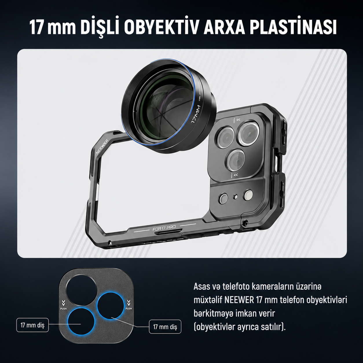 Neewer PA144 iPhone 17 Pro Max Telefon Qəfəsi
