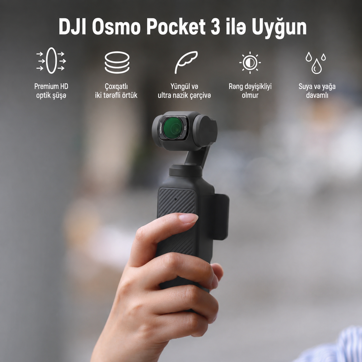 Neewer FL-P6 Pocket 3 / Pocket 4 / üçün Maqnitli ND/CPL/UV Filter Dəsti