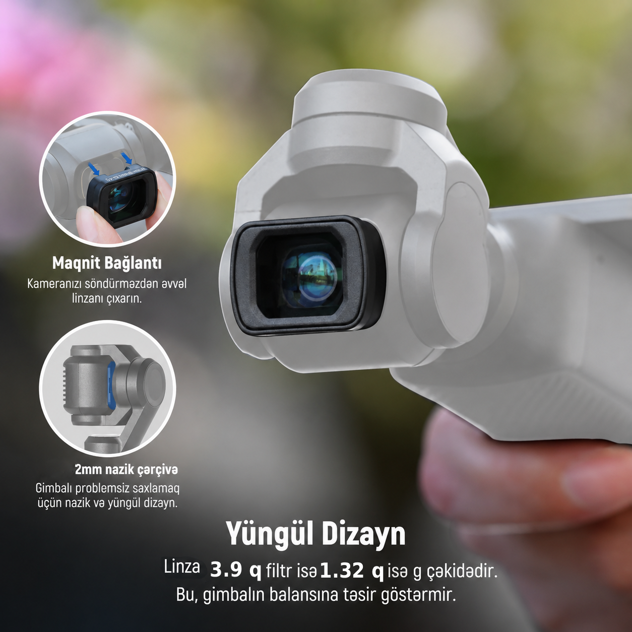 Neewer FL-B08 Pocket 3 / Pocket 4 /üçün ND Filter və 0.75x Geniş Bucaqlı Linza Dəsti