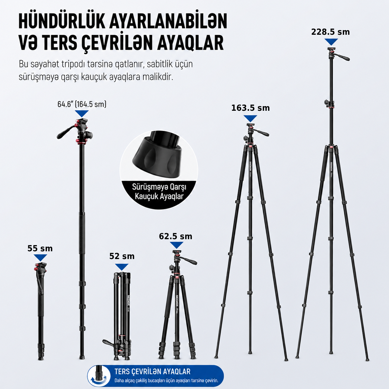 Neewer TP64 Üstdən Çəkiliş üçün Kamera Tripod