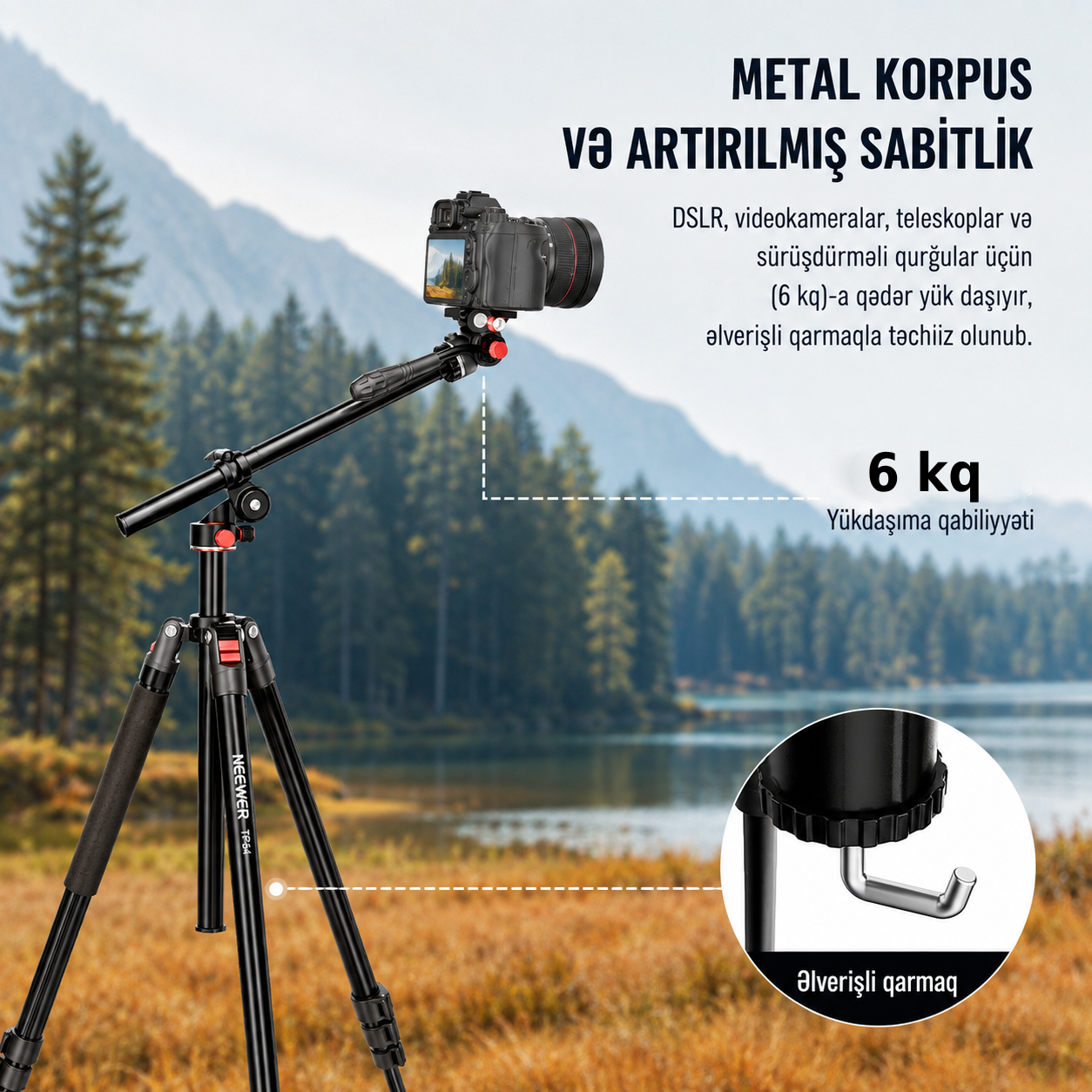 Neewer TP64 Üstdən Çəkiliş üçün Kamera Tripod