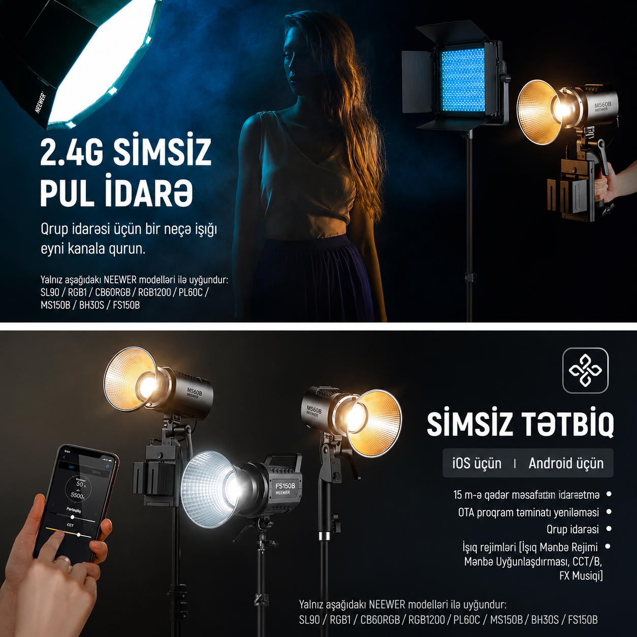 Neewer MS60B İki Daimi İşıq
