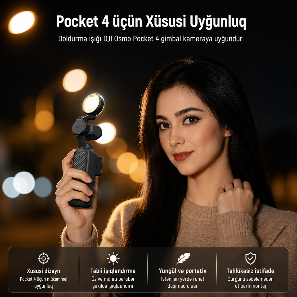 Neewer M29 DJI OSMO Pocket 4 üçün Mini Led İşıq