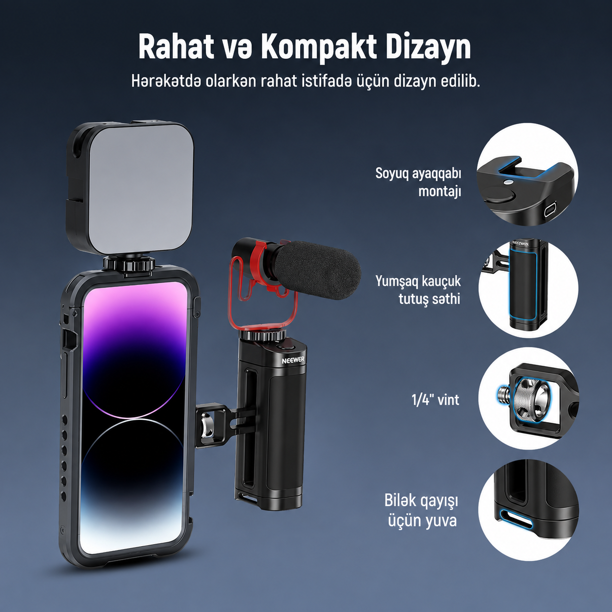 Neewer PA005E Simsiz Pultlu Yan Tutacaq