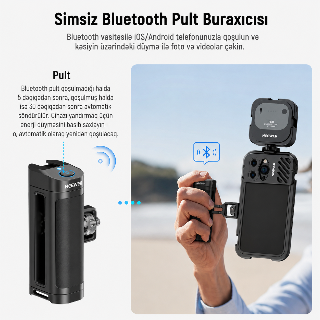 Neewer PA005E Simsiz Pultlu Yan Tutacaq
