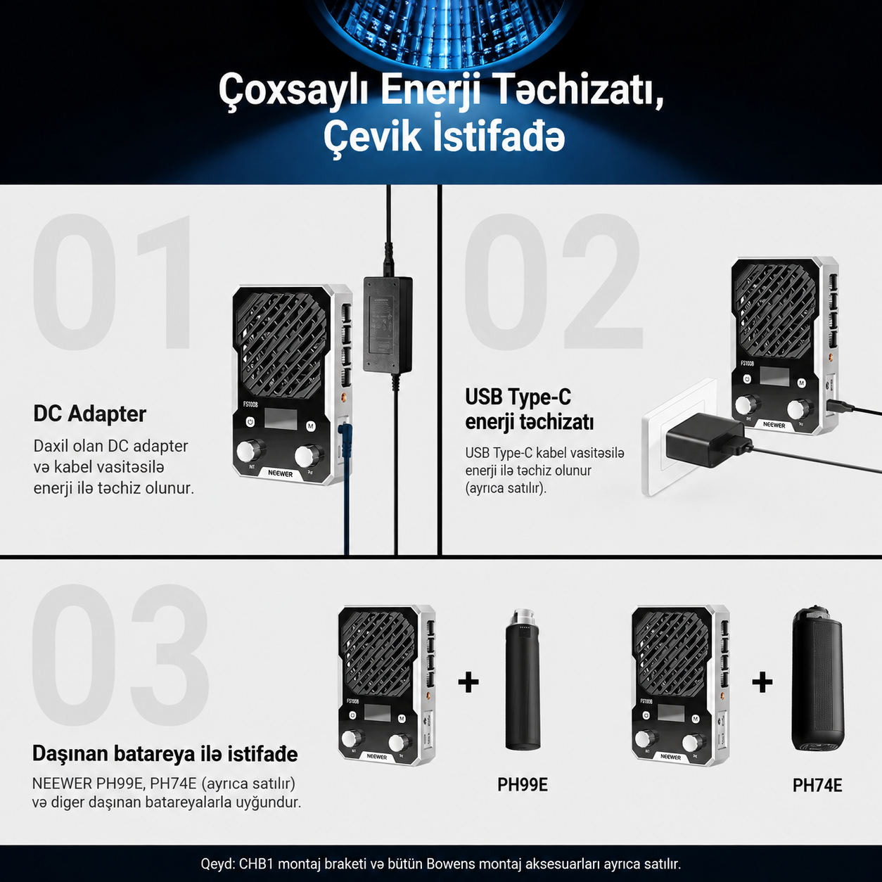 Neewer FS100B 100W Ultra Kompakt Daimi İşıq