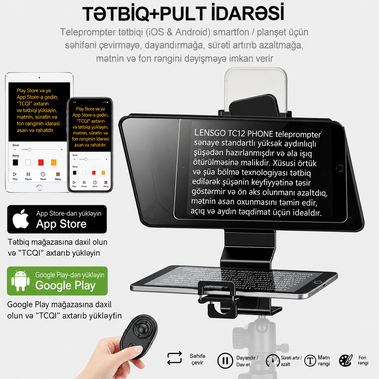 Lensgo TC12P Telefon Teleprompter