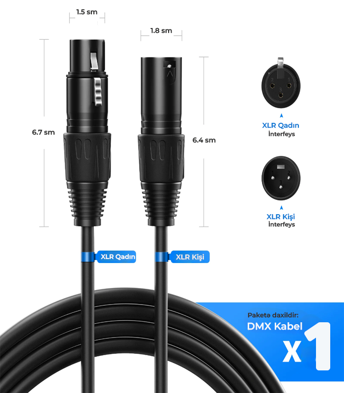 NEEWER XLR Kabel 2 metr